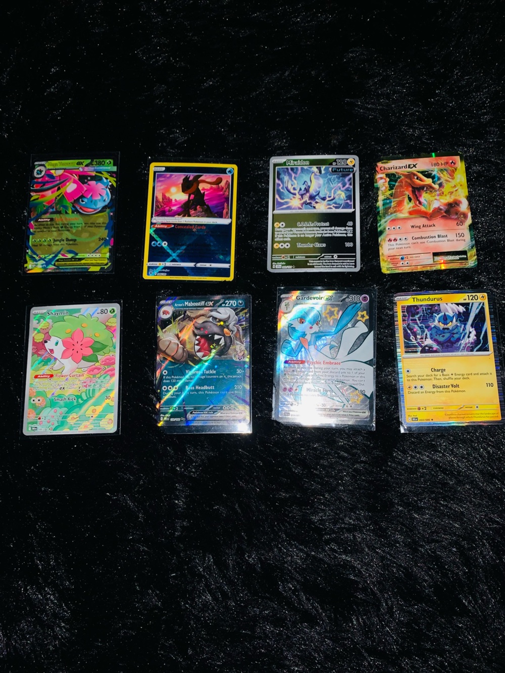 Pokemon Trading Cards Rainbow Holo Set - Red, Yellow, Blue, Green, Pink, Black